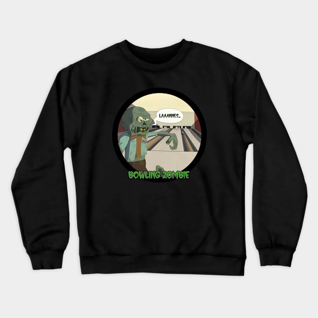 Bowling Zombie Crewneck Sweatshirt by Colleen Regin